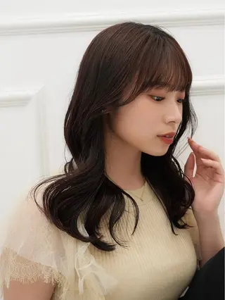 セミロング _WHITE難波店[アンダーバーホワイト]所属・艶カラー/髪質改善 /韓国風/中村嘉秀のヘアスタイル