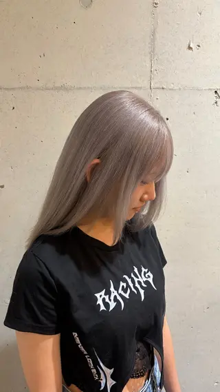 セミロング カラー ブリーチ/ボブ/ 髪質改善/ 熊谷 優のヘアスタイル