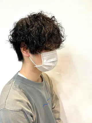 ショート パーマ メンズ うるツヤハイトーン✨ /西川郁巳のヘアスタイル