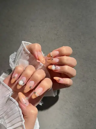 ネイル I-nailロング /ワンホン/キラキラのネイルデザイン