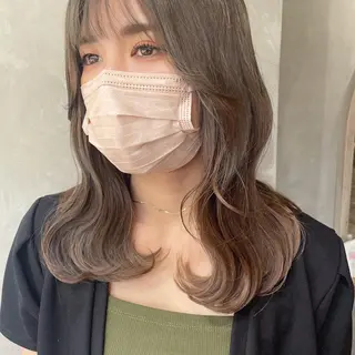 セミロング 梅田美容室 山崎海波のヘアスタイル