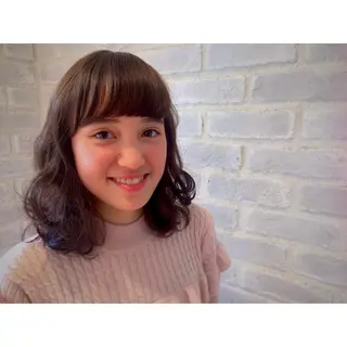 ショート ミディアム セミロング カラー パーマ ヘアアレンジ 藤井 菜緒のヘアスタイル