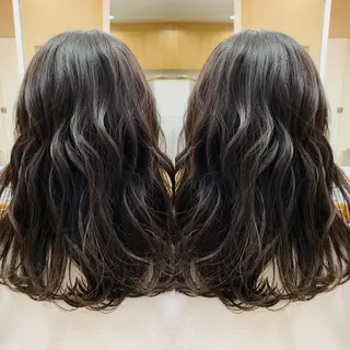 セミロング パーマ 髪質改善/縮毛矯正 /ブリーチ矯正/岡部のヘアスタイル