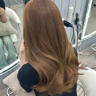 セミロング カラー ブリーチなしW🎀 髪質改善／はのんのヘアスタイル