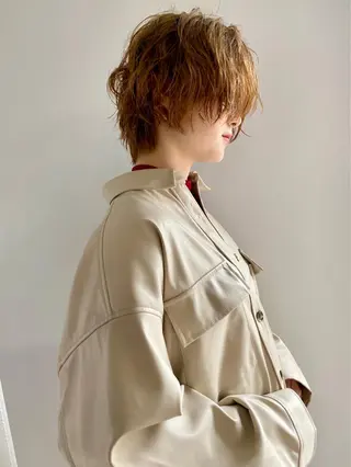 ショート カラー パーマ steed tokyo所属・KOOKI スティードトーキョーのヘアスタイル