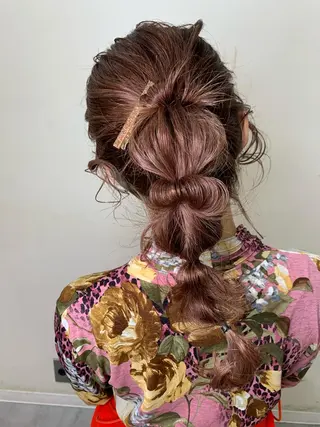 セミロング ヘアアレンジ 平野 優奈のヘアスタイル