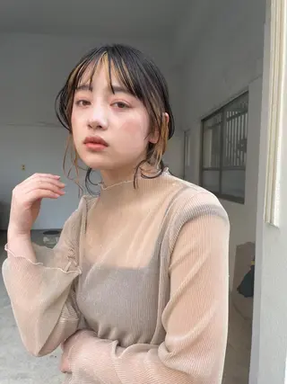 ミディアム カラー 高橋 みく/ minim 暖色のヘアスタイル