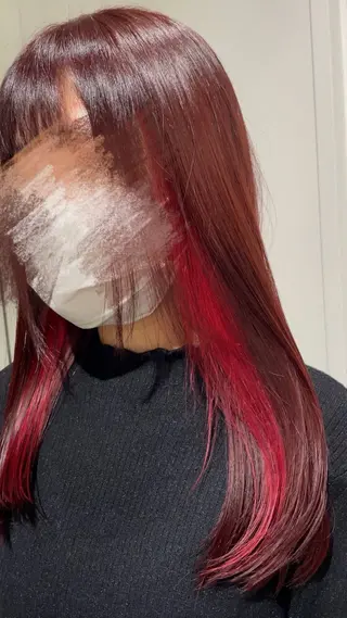 セミロング カラー ななみ.⋆𝜗𝜚 艶カラー/まつパのヘアスタイル