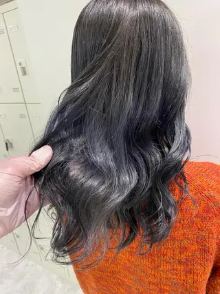 セミロング カラー パーマ ヘアアレンジ ネイル マツエク・マツパ 韓国風ベージュ🤎 赤みなし🌿横浜🤎のヘアスタイル