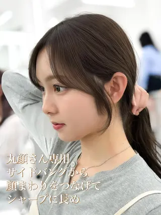 ロング カラー 顔まわりの神様✨ 透明感カラー藤嶋秀幸のヘアスタイル