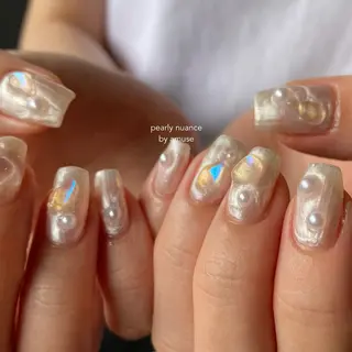 ネイル amuse 手書きニュアンスのネイルデザイン