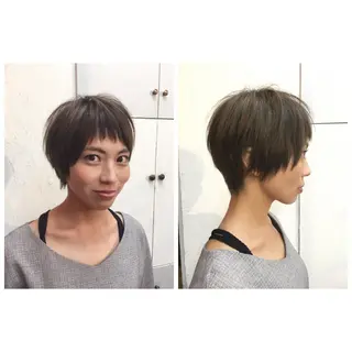 ショート カラー 林 梓のヘアスタイル