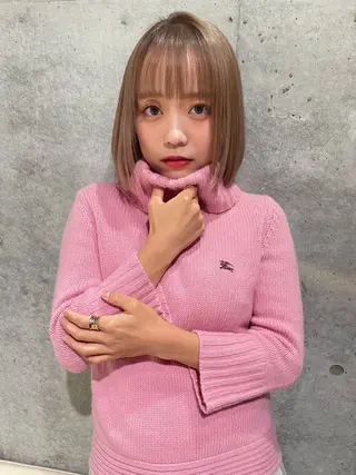 ミディアム まいか🤎髪質改善 ミルクティーボブ🎀のヘアスタイル