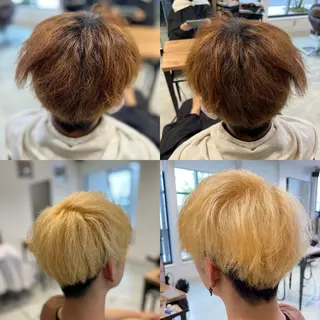 ショート カラー Aile所属・酸性ストレート／カラ ー/山下高明のヘアスタイル