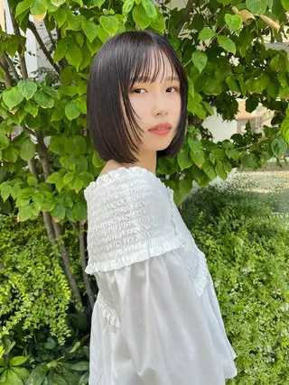 ショート カラー ヘアアレンジ umu.［韓国ヘア /ダウンパーマ］のヘアスタイル