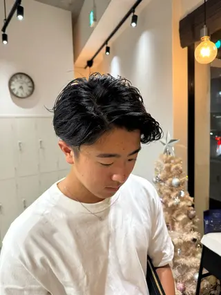 メンズ 平尾/艶カラー/ アッシュ系/中川誠大のヘアスタイル