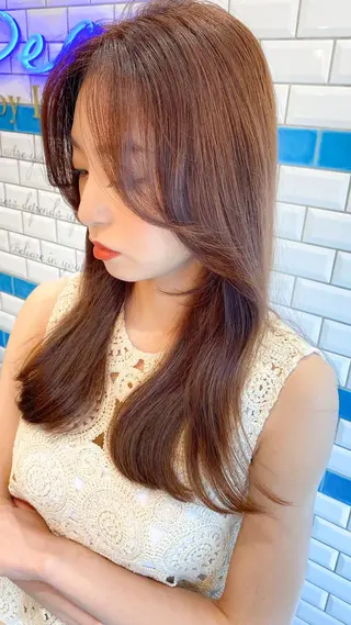 セミロング 新宿/韓国風レイヤー 髪質改善/渋谷直樹のヘアスタイル