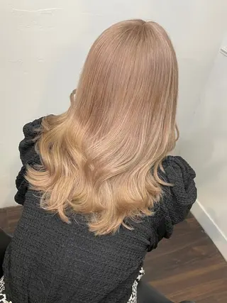 セミロング カラー ヘアアレンジ maoブリーチ無し 似合わせカラーのヘアスタイル