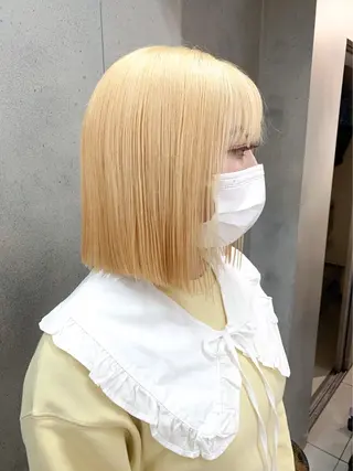 ショート カラー ヘアアレンジ ボブ/透明感ベージュ 🫧クルミ🌟のヘアスタイル