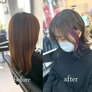 ミディアム カラー ヘアアレンジ VIM hairおもろまち店のヘアスタイル