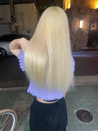 ロング カラー カットモデル/ ハイトーン/ゆうあのヘアスタイル