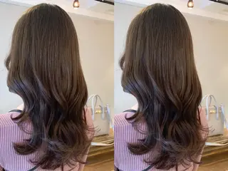 ロング カラー 透明感/オリーブ/ グレージュ/YUKAのヘアスタイル