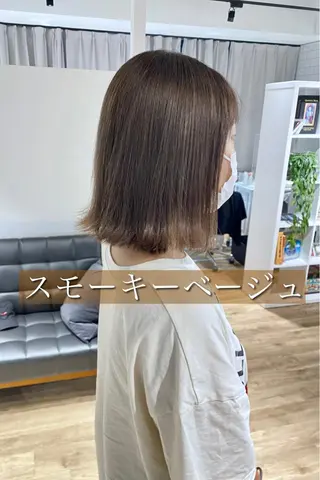 ミディアム カラー 髪質改善水素TR× レイヤーカット/熊澤のヘアスタイル