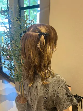 ヘアアレンジ 暖色/顔周り /ヘアメ/あつはのヘアスタイル