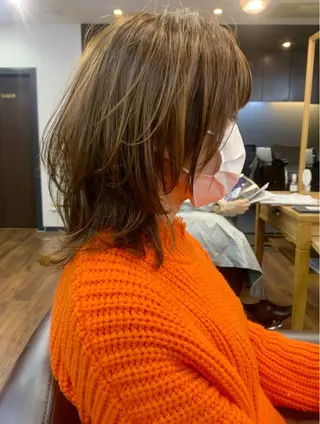 ミディアム カラー 縮毛矯正/ショート/ レイヤー/畑中正敏のヘアスタイル