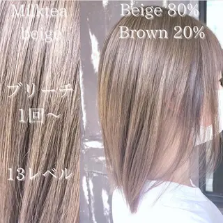 ミディアム カラー 川越 輝梨奈のヘアスタイル