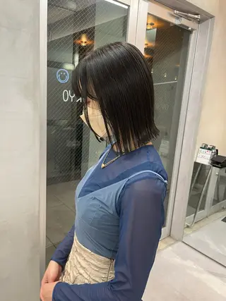 ミディアム カラー ボブ&透明感カラー ♡TOMOEのヘアスタイル