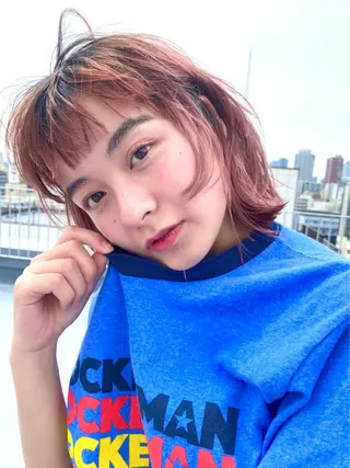 ミディアム カラー パーマ ヘアアレンジ メンズ キッズ ネイル マツエク・マツパ アイブロウ tatsumi/ボブ ウルフ/レイヤーのヘアスタイル