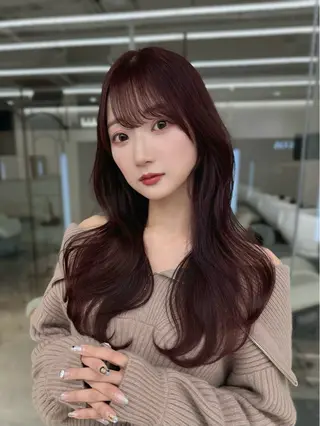 ロング カラー COA GINZA 空也/前髪/顔まわりのヘアスタイル