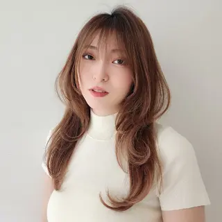 ロング カラー Nanako。/韓国 ヘア/顔周りカットのヘアスタイル
