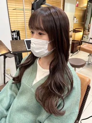 セミロング カラー 頭皮×髪質改善 透明感カラー💎中村のヘアスタイル