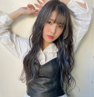 ロング カラー ブリーチなしカラー ダブルカラーエクステのヘアスタイル