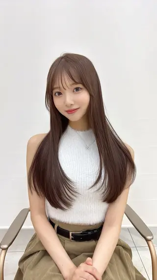 ロング レイヤーカット/ 顔まわり/アオイのヘアスタイル