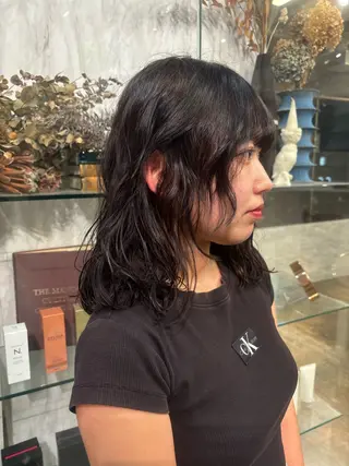 ミディアム パーマ パーマ、ストレート 🫧ちひろ🫧のヘアスタイル