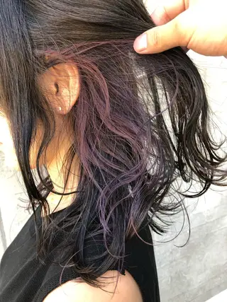 ミディアム ブリーチ毛矯正.髪質 改善.髪にドラマをのヘアスタイル