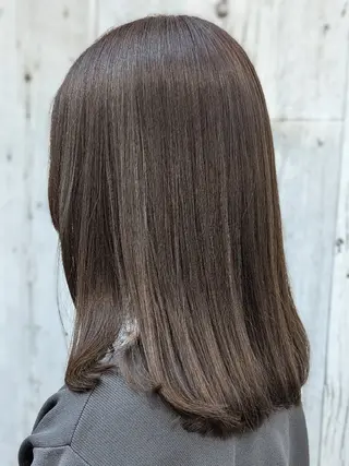 ミディアム カラー 髪質改善＆白髪ぼかし カラー♡店長みやけ♡のヘアスタイル