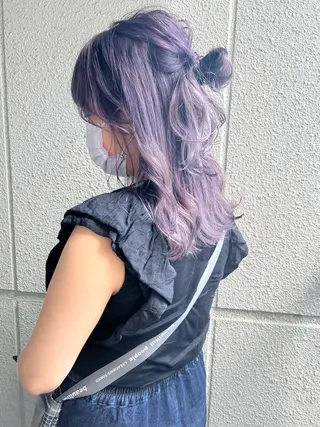 セミロング カラー ヘアアレンジ カラーパティシエ facce🌼ikoのヘアスタイル