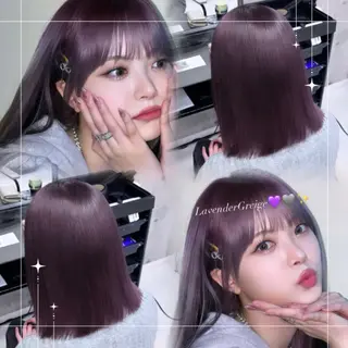 ミディアム カラー 🪼RINA/寒色 艶髪カラー💙のヘアスタイル