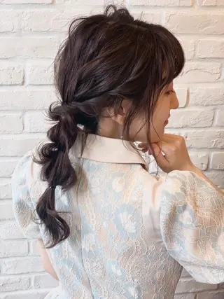 セミロング ヘアアレンジ SHANTi 飯塚 ヘアセット/髪質改善のヘアスタイル