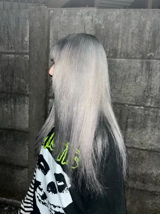 ロング カラー ✩.*Aise⟡.· 艶カラー🐈‍⬛🩶のヘアスタイル