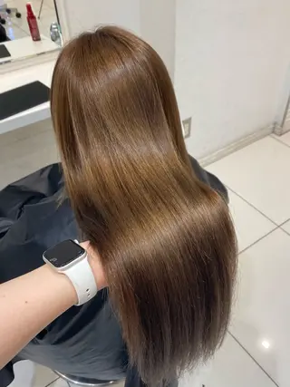 ロング カラー 🎀TEN🎀 オリーブベージュのヘアスタイル