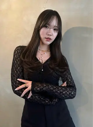 ミディアム カラー 林　蓮／レイヤー /透明感カラーのヘアスタイル