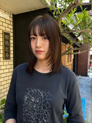 ミディアム カラー sakura🌸 レイヤー/韓国ヘアのヘアスタイル