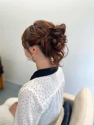 ヘアアレンジ Click所属・クニモトハルナ ボブ/柔らかカラーのヘアスタイル