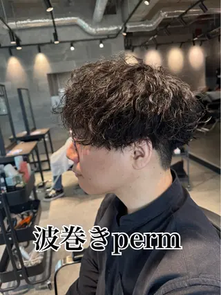 ミディアム Mens  Salon stud.所属・川畑 大地/波巻きパーマのヘアスタイル
