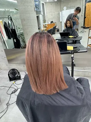 セミロング カラー 艶髪✨ブリーチ職人 井手正康のヘアスタイル